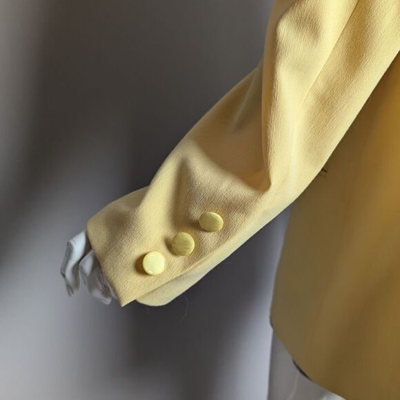 Vintage Yellow Oversized Blazer Minimalist Chic Maureen M Sz 14 Lined - Picture 7 of 10